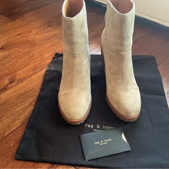 Rag & Bone Newbury 2.0 Camel Suede Ankle Boots EU38.5 - Picture 2 of 7